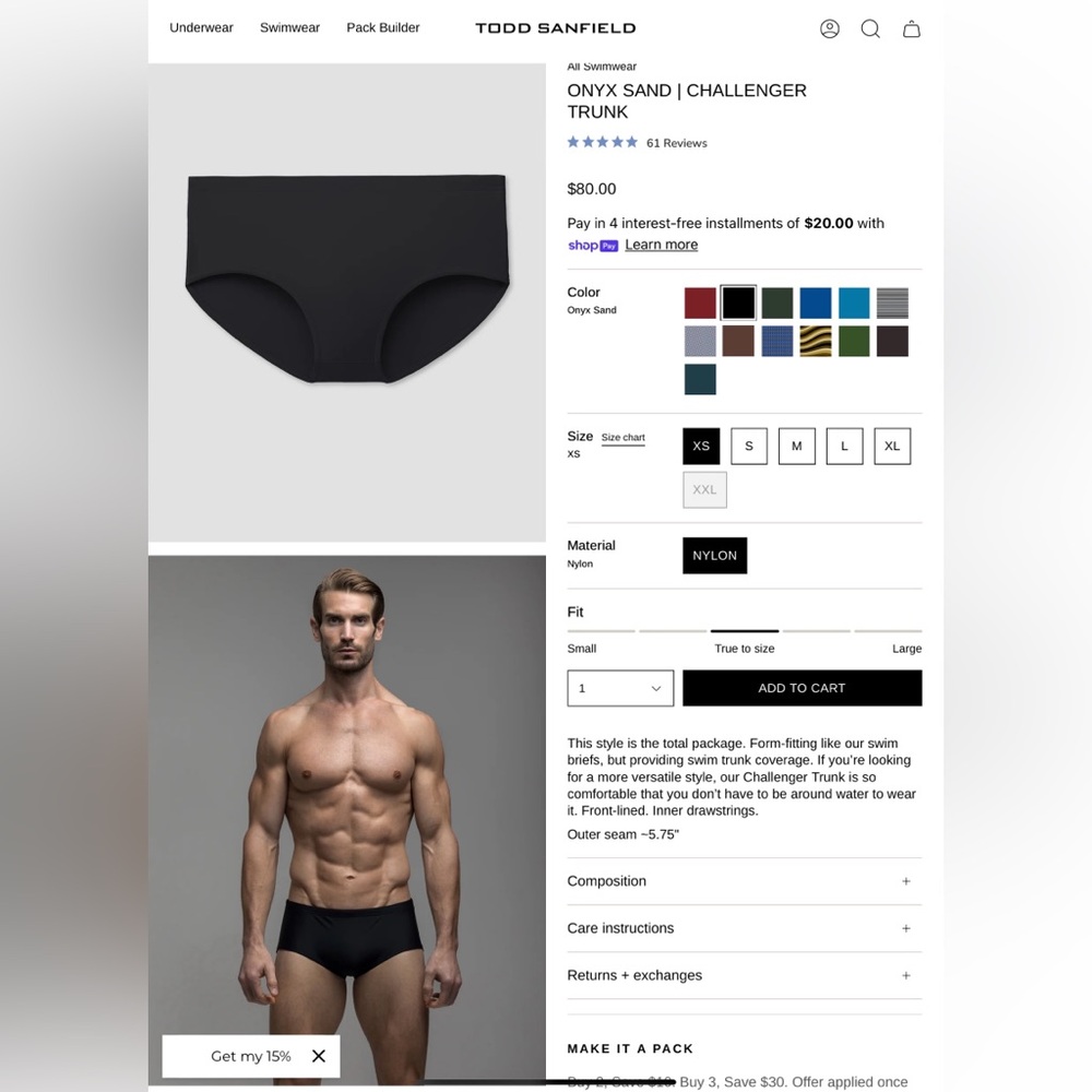 Todd Sanfield, Onyx Sand, Challenger Swim Trunk